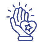 Applause with heart and star