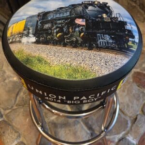 Stool with Union Pacific Big Boy locomotive
